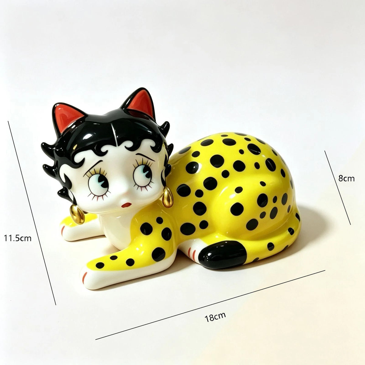 Lucky Cat Ornament Ceramic Statue Cute Cartoon Living Room Decor Gift