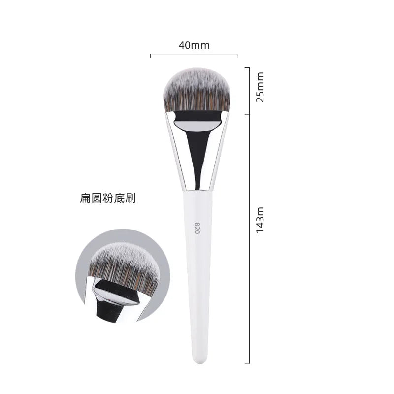Makeup Brush Set with 3D Liquid Foundation & Eyeshadow Blending Tools - Multiple Handle Colors