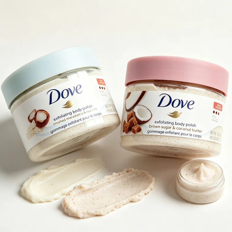Dove Skin Care Set - Exfoliating Body Scrubs with Moisturizing & Fragrance