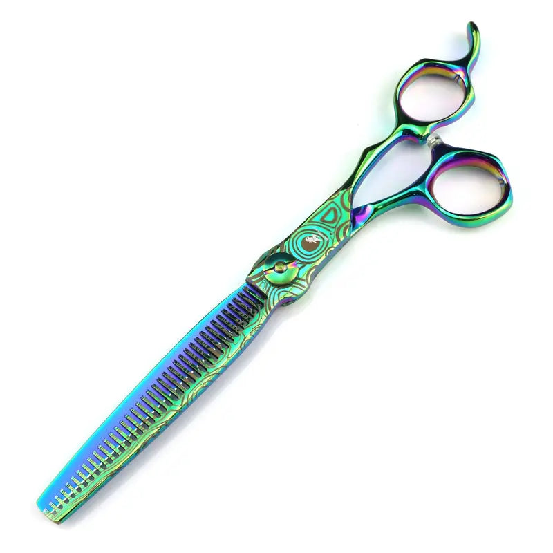 Professional Hair Cutting Shears 7'' Damask Pattern Thinning Scissors for Barber & Hairdresser