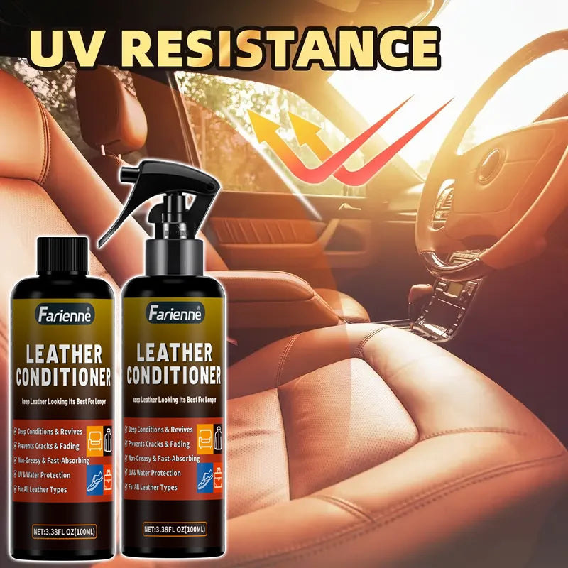 Car Leather Shine Spray 100ML High Gloss Waterproof Nourishing Anti-Aging