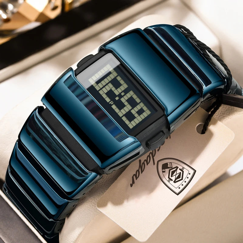 Digital Men’s Waterproof LED Sports Watch with Alarm & Date