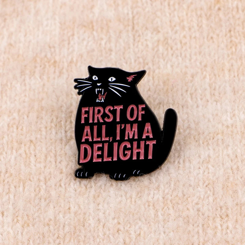 Cute Black Cat Enamel Pin Lapel Badge Brooch for Clothing & Accessories