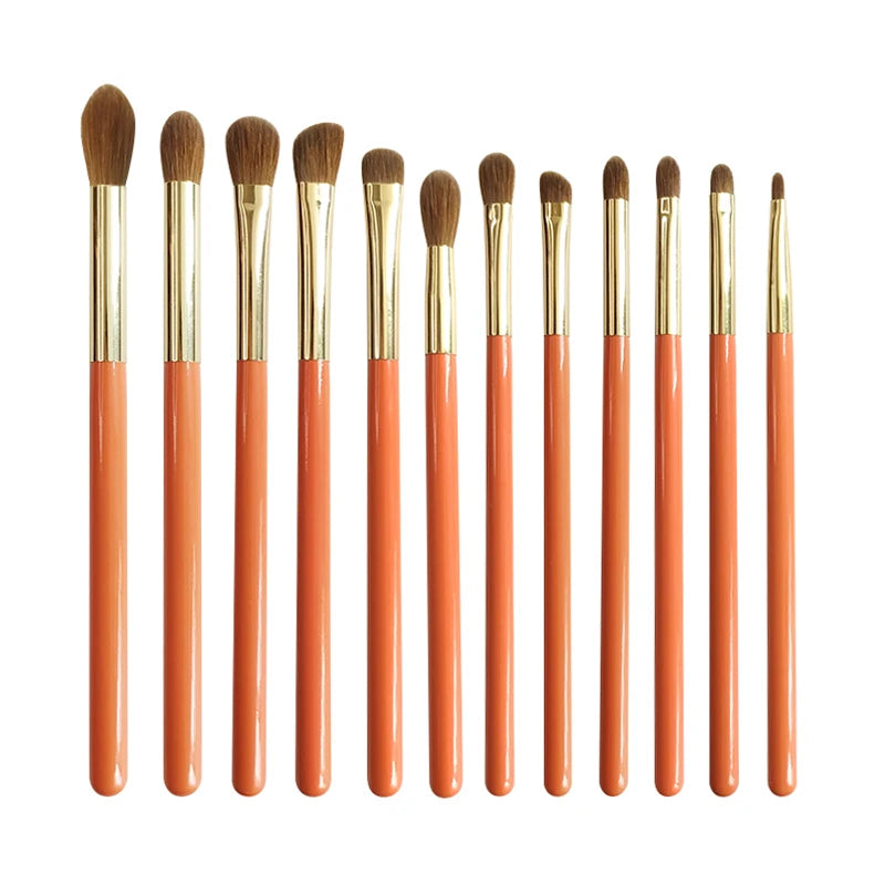 Professional Makeup Brush Set with Resilient Weasel Hair - Multi Color Handles