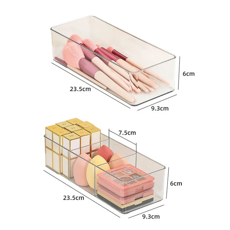Acrylic Cosmetics Storage Box for Lipstick & Makeup Brushes, Layered Organizer, Desktop Drawer, Clear