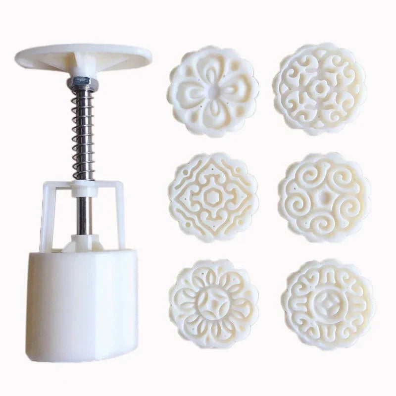 Kitchen Cake Mold for Mooncakes and Desserts - Non-Stick Flower Pattern BPA-Free Food Grade