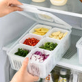 Kitchen Food Drain Storage Box with Cover - Fresh-Keeping Basket for Vegetables and Onion