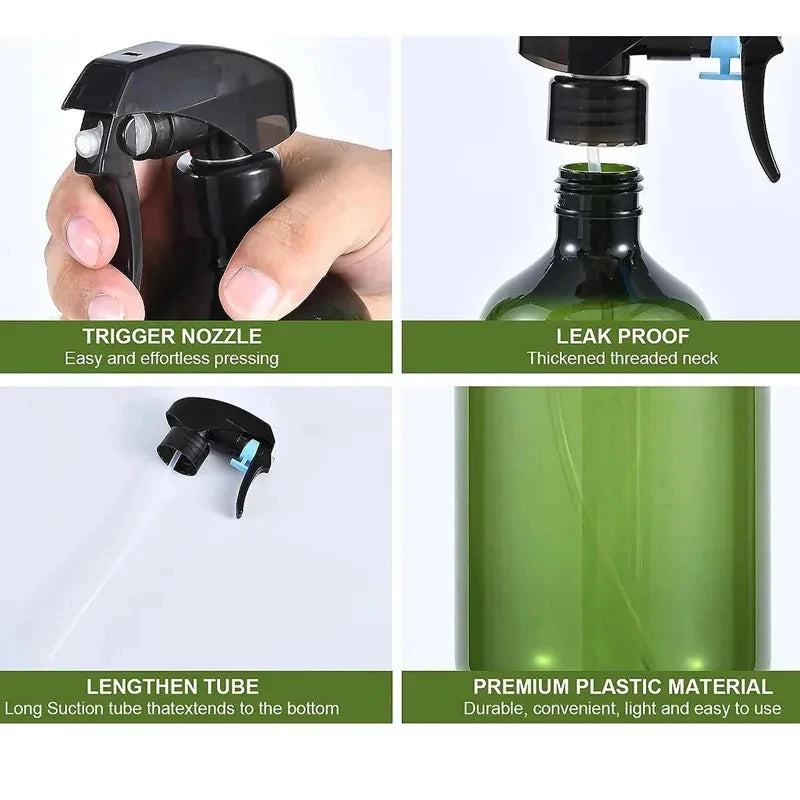 300ml Refillable Plastic Spray Bottle with Adjustable Head Leak-Resistant Household Liquid Dispenser