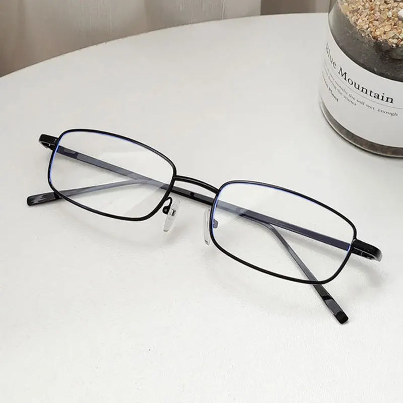 Unisex Rectangle Vintage Sunglasses - Square Metal Frame UV Protection