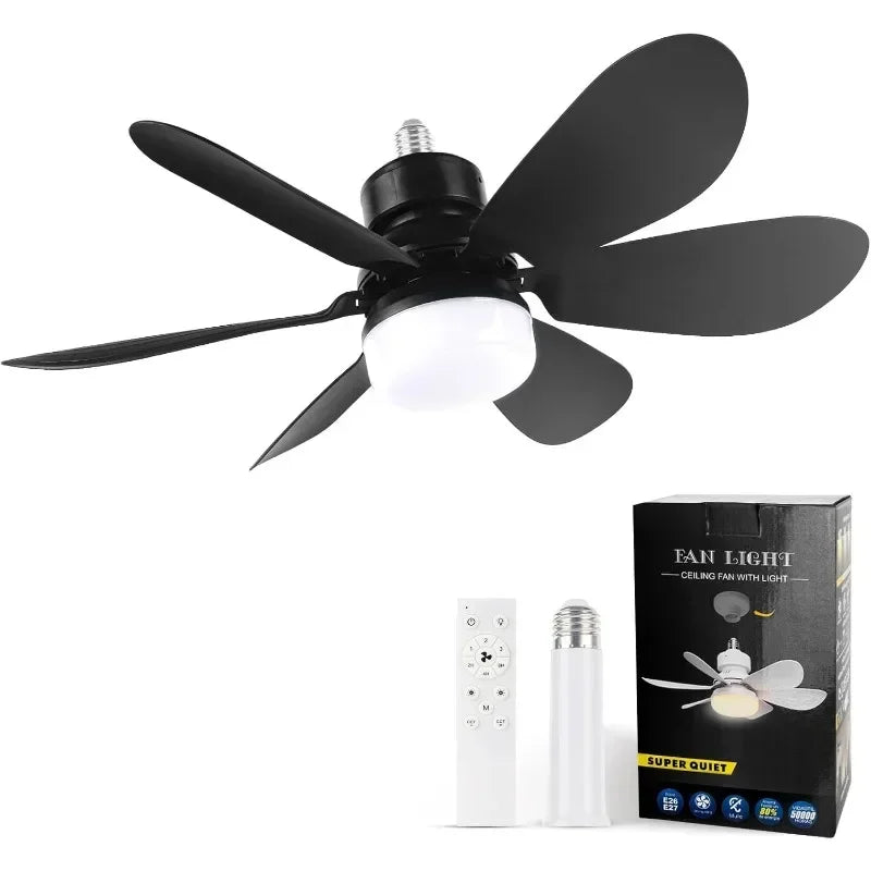 Dimmable Ceiling Fan Lights with Remote 42W 20.5-inch for Kitchen Garage Balcony