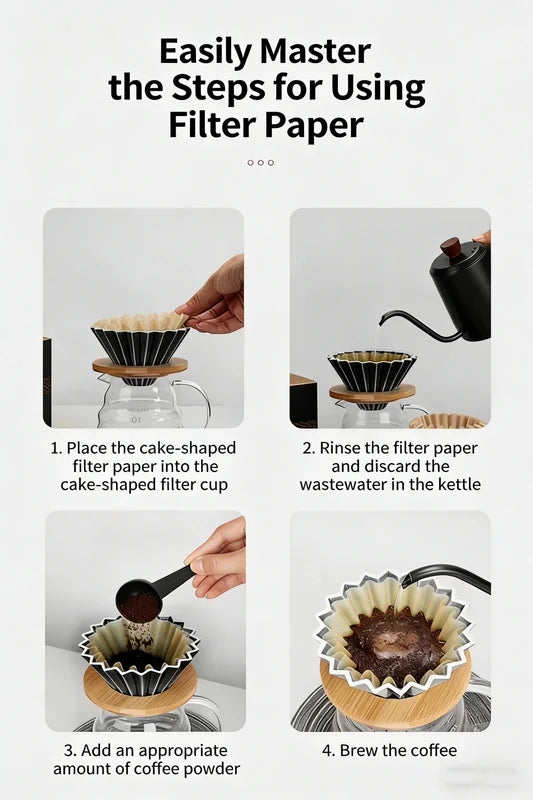 Disposable Coffee Filter Papers 50/100pcs for Drip Coffee Makers, Fits B75 & Wave Drippers