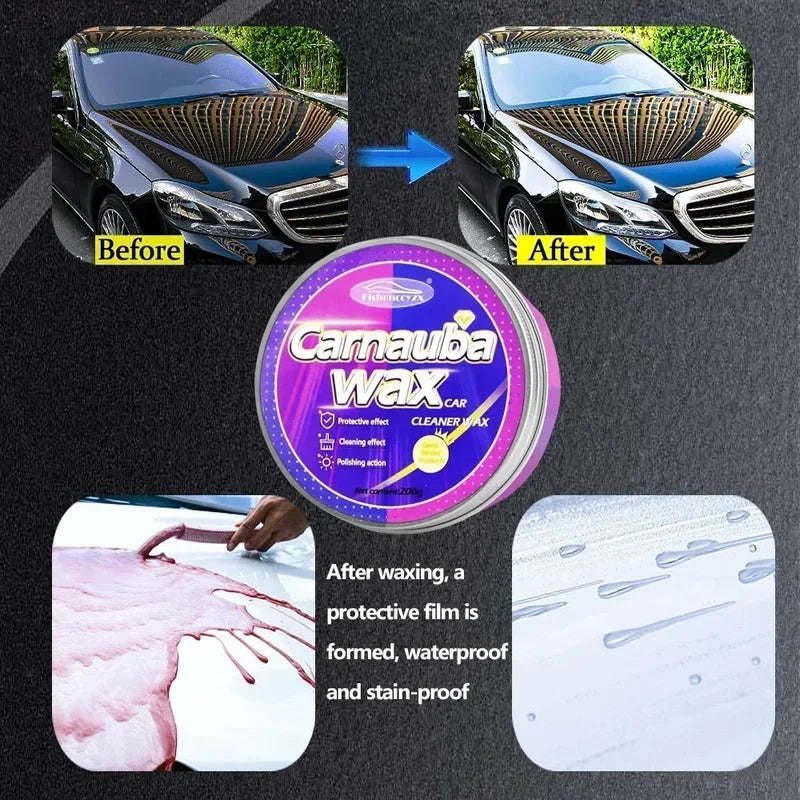 Car Wax Paste - High Gloss Brazilian Carnauba Paint Protection & Hydrophobic Coating