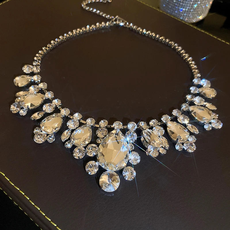 Elegant Rhinestone Crystal Necklace for Women - Party Wedding Jewelry