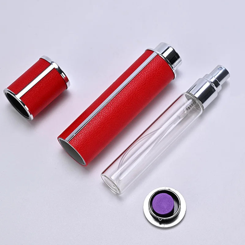 10ml Refillable Leather Glass Perfume Spray Bottle Travel Atomizer - Portable Empty Refill Bottles