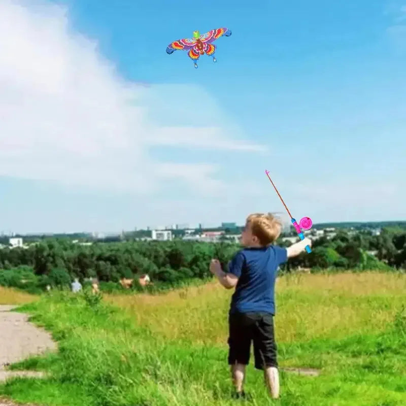Kids Cartoon Kite with Hand Brake and Folding Design - Outdoor Flying Toy