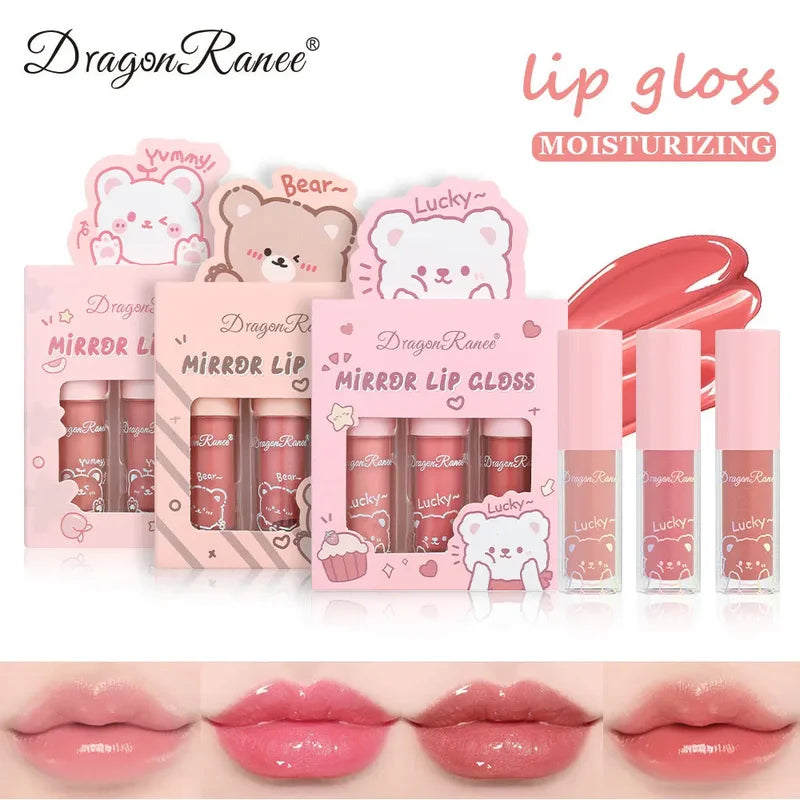 Hydrating Lip Gloss Set - 3PCS Pearl Lip Glaze Moisturizing Lipstick