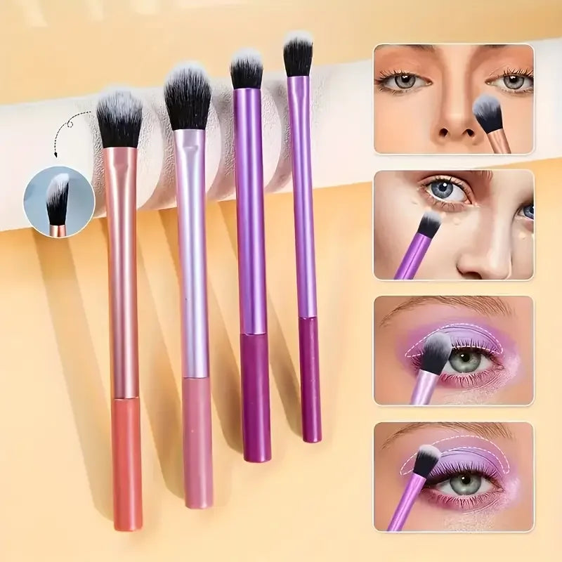 8-Piece Makeup Brush Set with Synthetic Hair - Foundation, Blush & Eye Brushes