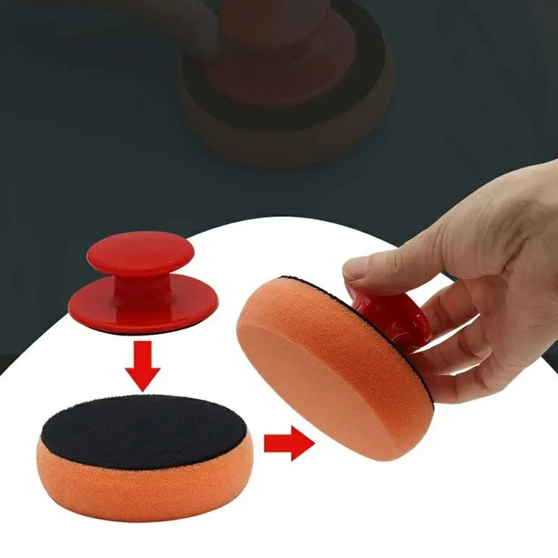 Car Wax Applicator Pads Set with Foam Sponges and Handles for Polishing & Cleaning
