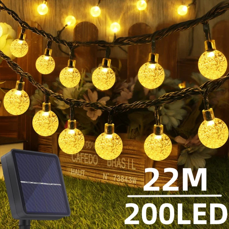 Solar String Lights Outdoor 200 LED Waterproof Fairy Lights for Garden & Patio