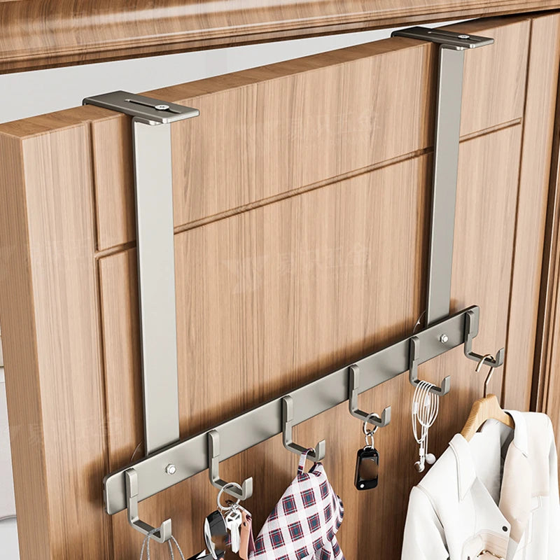 Over-the-Door Hooks 5/7 Metal Bathroom Organizer Rack Adjustable Coat Towel Hanger