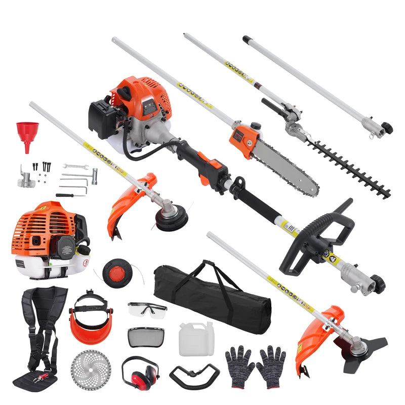 Multi-Function Gas Hedge Trimmer & Pole Chainsaw 6-in-1 Garden Tool