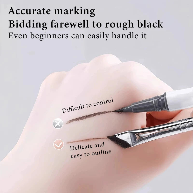 Diagonal Eyeliner & Eyebrow Brush Set - Ultra-Thin Detail Makeup Tools