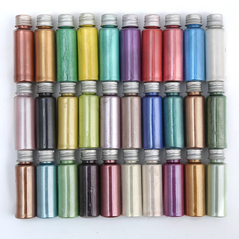 Colorful Pearl Mica Powder for Nails, Soap, Resin, Makeup & Car Paints - 126 Colors