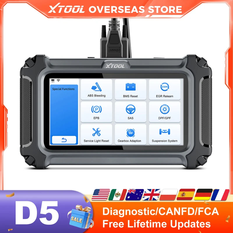 OBD2 Car Diagnostic Scanner with VIN Oil Reset Injector Code Auto Support FCA CANFD