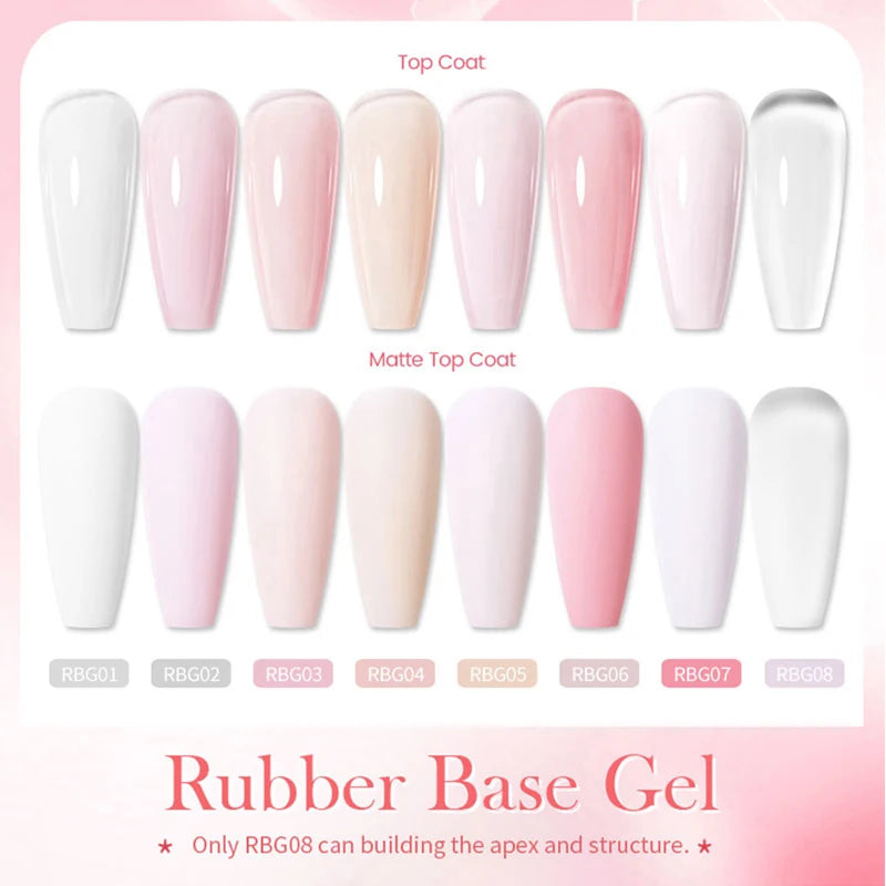 250g Nude Pink Rubber Base Gel Nail Polish - Semi-Permanent UV LED Soak Off