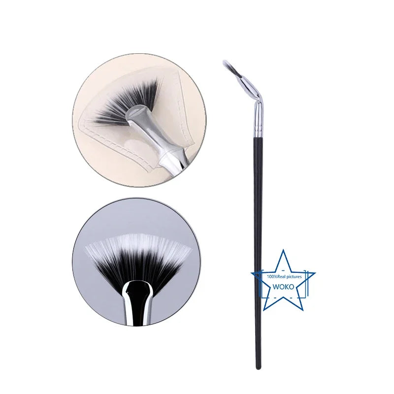 Eyelash Fan Brush for Lash Extension & Makeup - Small Bent Fan Eyelash Tool