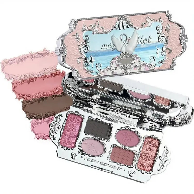 Colorful Eyeshadow Palette with Matte, Shimmer, Glitter & Waterproof Finish - Long Lasting Makeup