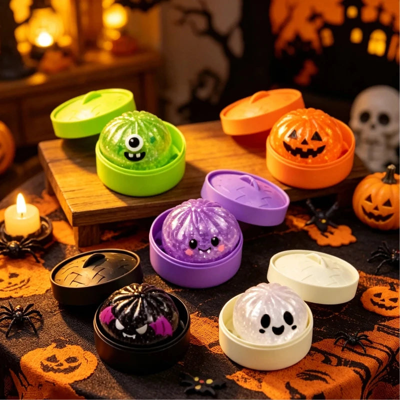 Halloween Ghost Baozi Dumpling Toy - Soft Elastic Steamed Steamer Clip Gift