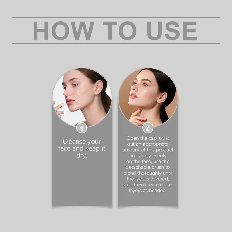 Color-Changing Foundation Stick with Hydrating Matte Concealer - Lightweight & Brightening