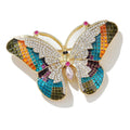 Colorful Rhinestone Butterfly Brooch for Women Casual Party Office Jewelry