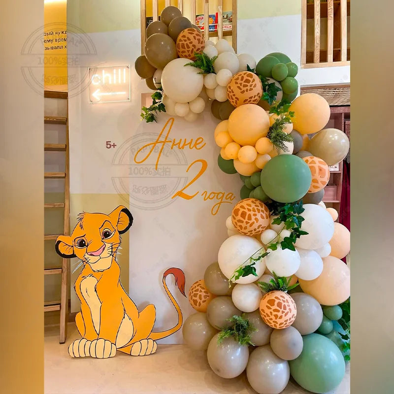 96Pcs Lion Theme Balloon Garland Kit for Baby Birthday Party Decorations