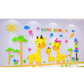 Cartoon Animal 3D Wall Decals for Kids' Classroom and Home Decor