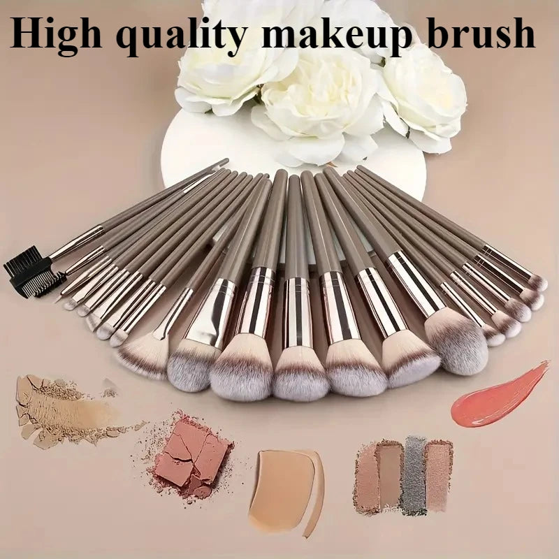 13-Piece Vegan Makeup Brush Set with Hybrid Fiber Bristles and Gift Pouch - Luxury Cosmetic Tools for Beginners and Pros