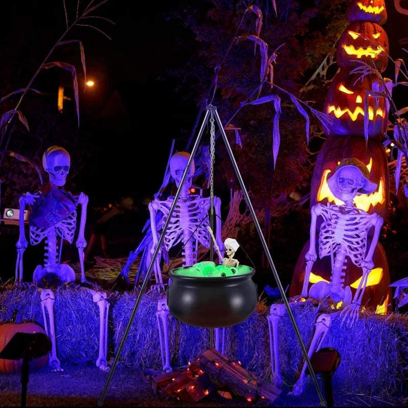 Halloween Witches Cauldron Skeletons Tripod Outdoor Horror Prop - Home Decoration