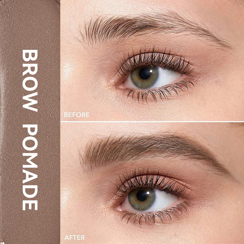 Waterproof Eyebrow Tint with Brush - Long-Lasting Natural Full-Pigment Brow Pomade