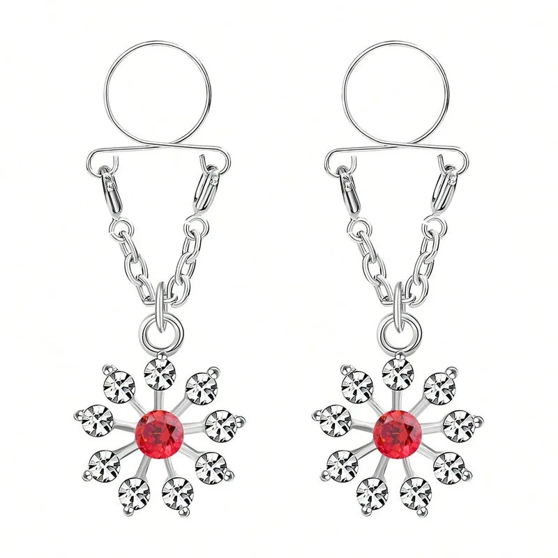 Fake Nipple Piercing Jewelry Set - Faux Nipple Rings for Women