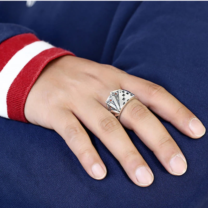 Vintage Lucky Poker Rings for Women & Men - Card Playing Finger Jewelry