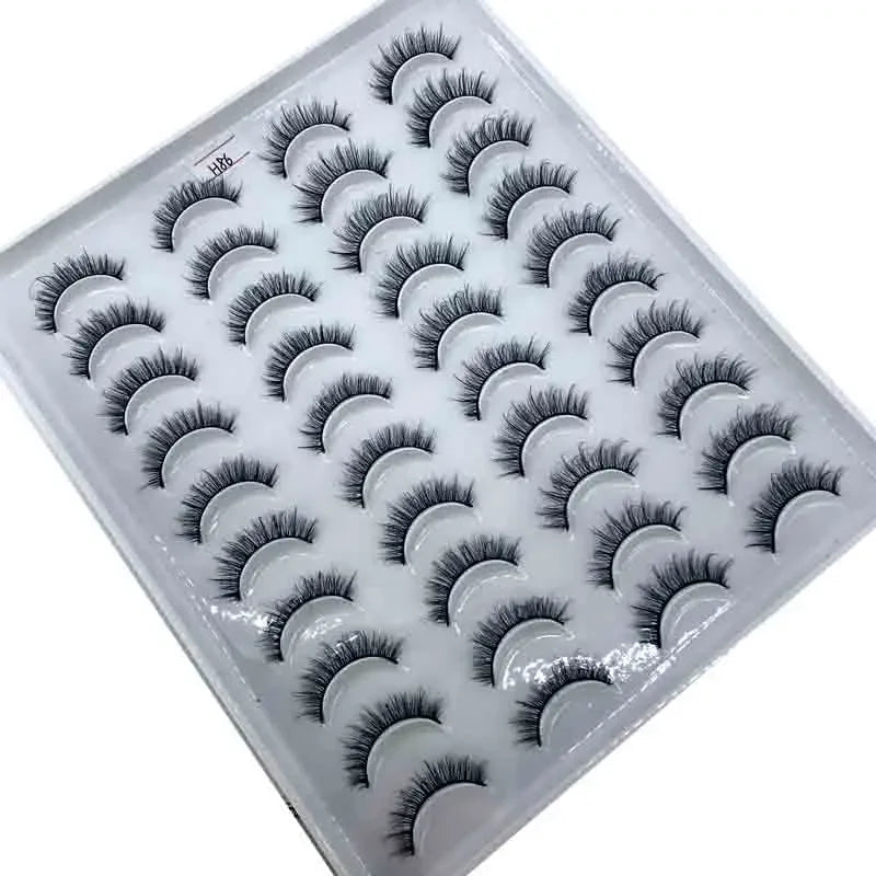 False Eyelashes 20 Pairs 3D Mink Natural Thick Wispy Eye Makeup Extension Tools