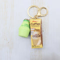 Faux Milk Keychain Set Bag Charm Resin Fruit Drink Accessories