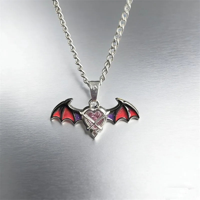 Genshin Impact Columbina Durin Cosplay Pendant Anime Dragon Wings Heart Chain Jewelry