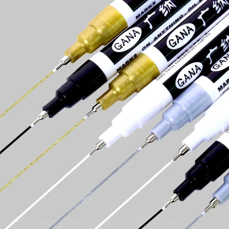 4-Piece Oil-Based Permanent Paint Markers Set - Waterproof, 0.7mm Fine Tip for Rock, Wood, Metal, Canvas