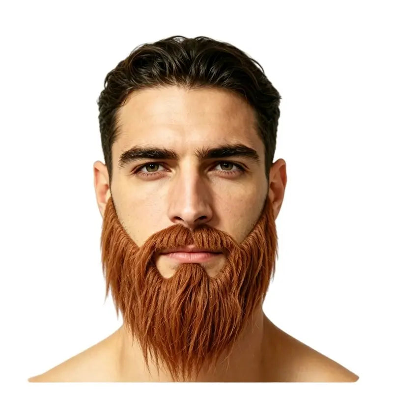 Fake Beard and Mustache Costume Prop - Synthetic Fiber Elastic Band, Multiple Colors