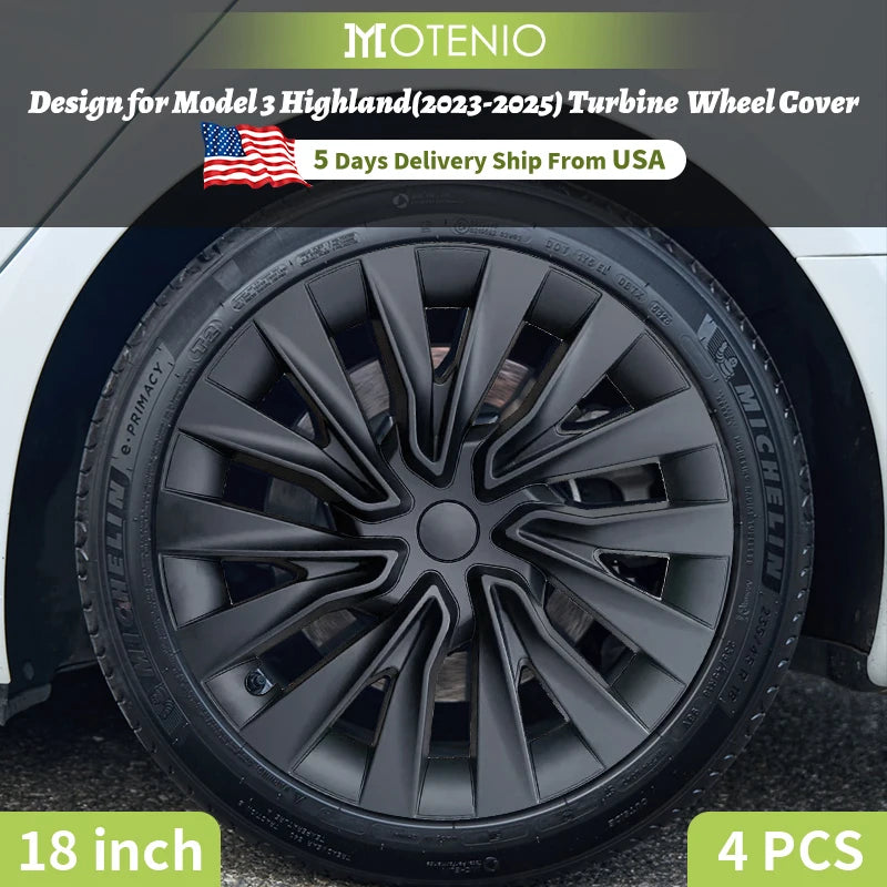 4PCS 18 Inch Car Wheel Hub Caps for Tesla Model 3 Highland 2024-2026 - Performance Replacement