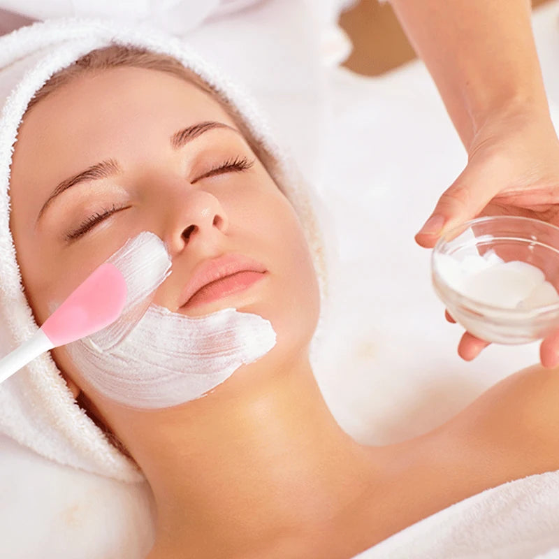 Facial Silicone Brush & Mask Applicator Set - 2-in-1 Spa Skincare Tool