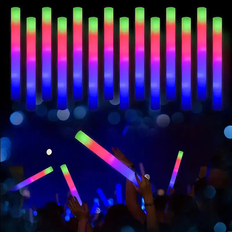 10PCS Neon Glow Stick Light Up Foam Bar for Events & Night Parties