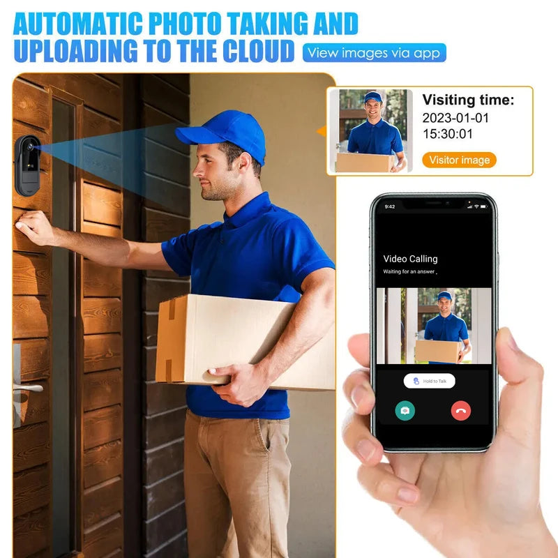Wireless Video Doorbell HD 1080P with MicroSD/Cloud Storage Waterproof Battery